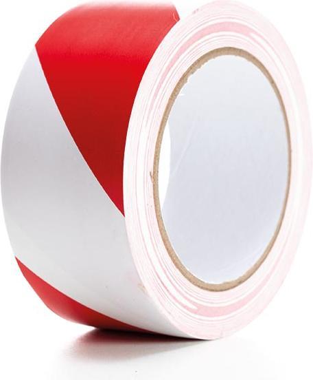 Perel Ruban de marquage PVC 5cm x 33m - rouge/blanc (50 mm)