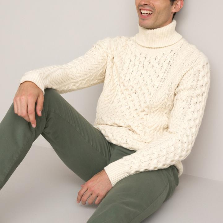 Produktbild La Redoute Collections Rollkragenpullover mit Zopfmuster (XXL)