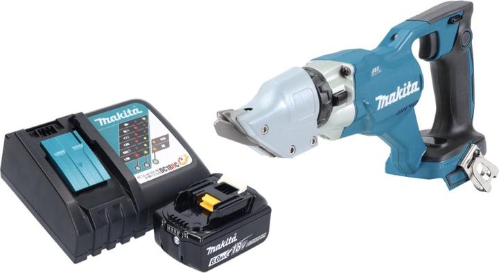 Image du produit Makita DJS 200 RG1 Cisaille à tôle sans fil 18 V 2,0 mm Brushless + 1x batterie 6,0 Ah + chargeur