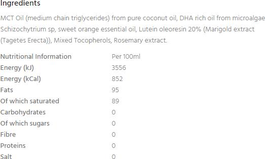 Nutritional values and ingredients Go-Keto MCT oil keto (1 Piece, Oil, 785 g)