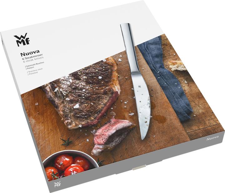 Productafbeelding WMF Steak Mes Set 6st Pizza Mes Nuova Speciaal Blad Staal Roestvrij Staal (6 Stuk, Mes)