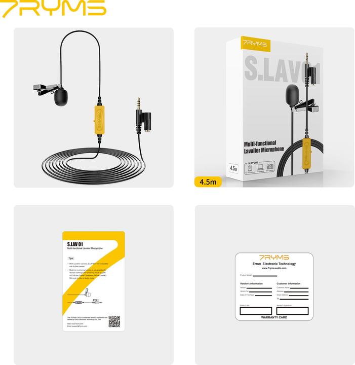 Actual product image 7Ryms Multi-functional Lavalier Microphone (4.5m)