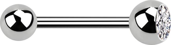 Immagine prodotto Star Piercing Barbell in argento con sfera e cristallo a sfera in argento (senza ottone, Titanio G23)