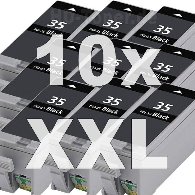 Actual product image Druckfuxx 10x PGI35 SCHWARZ TINTE PATRONE für CANON PIXMA IP100 IP100P IP100V PO
