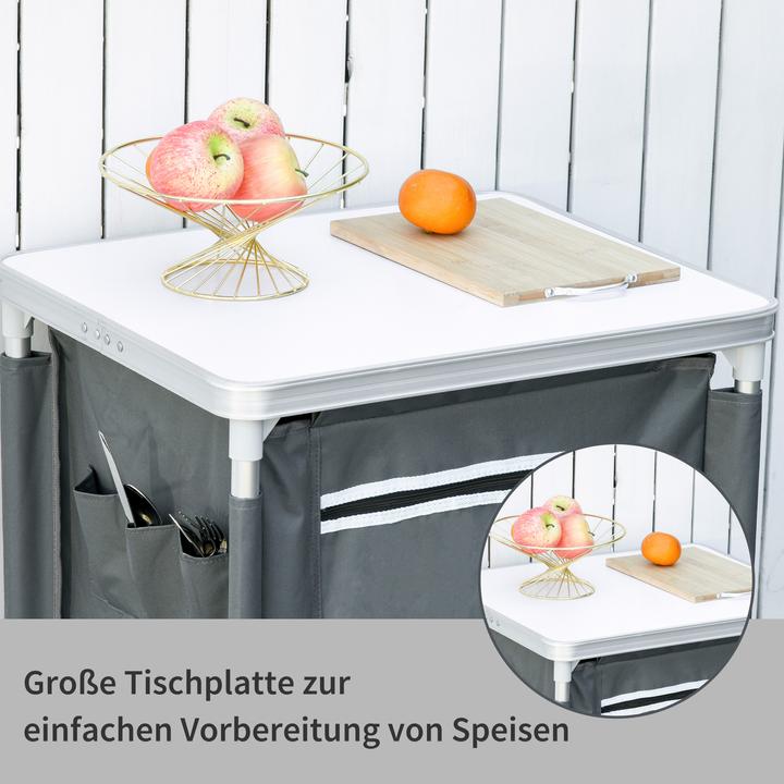 Image du produit Outsunny 2in1Table de camping avec plan de travail et compartiments