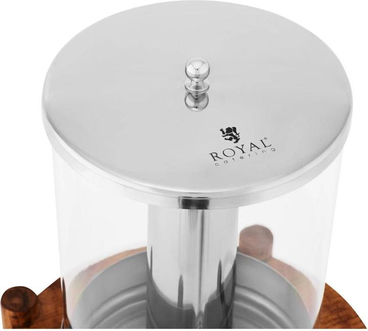 Actual product image Royal Catering Saftspender Saftdispenser Gastro Getränkespender Zapfhahn Holzrahmen 7 L