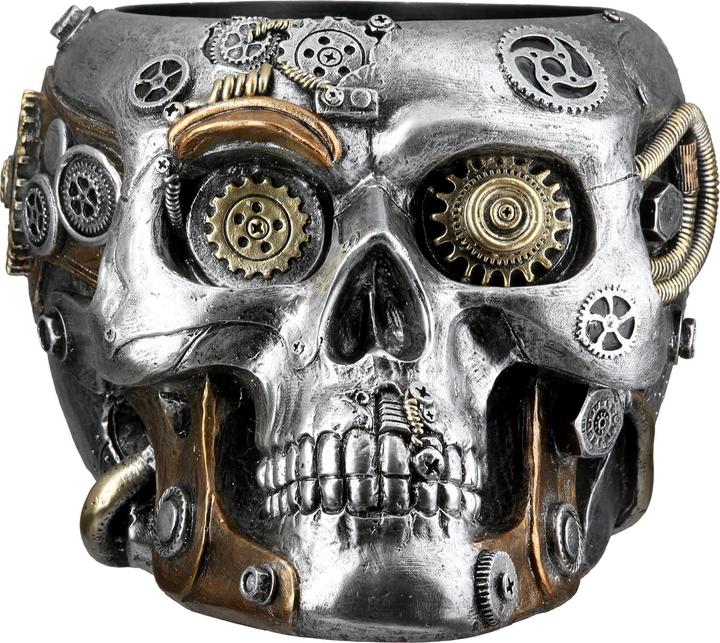 Actual product image Gilde Übertopf Totenschädel Steampunk Skull planter (17.50 cm)