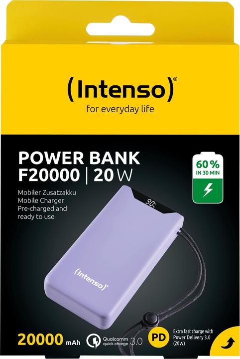 Produktbild Intenso Powerbank F20000 20000 mAh Purple (20000 mAh, 20 W, 74 Wh)