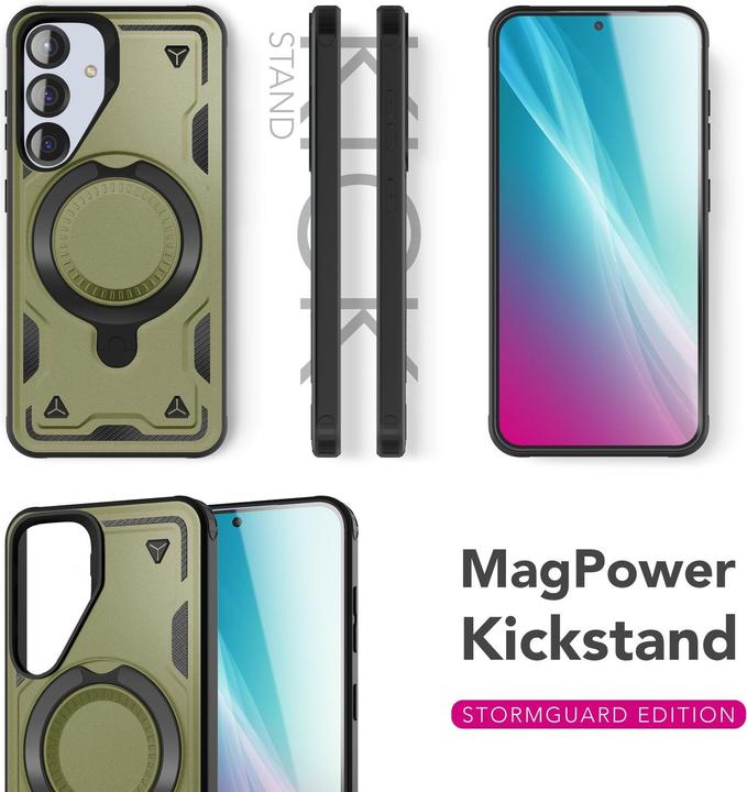 Immagine prodotto Nalia Stormguard - Stossfeste Armor Ring Hülle für MagSafe - Military Kickstand Hardcase (Samsung Galaxy S25)
