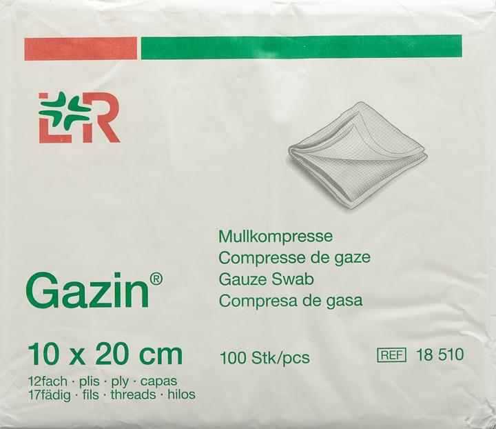 Image du produit Gazin Mullkompressen 10x20cm 12-fach/17 fädig mit RK