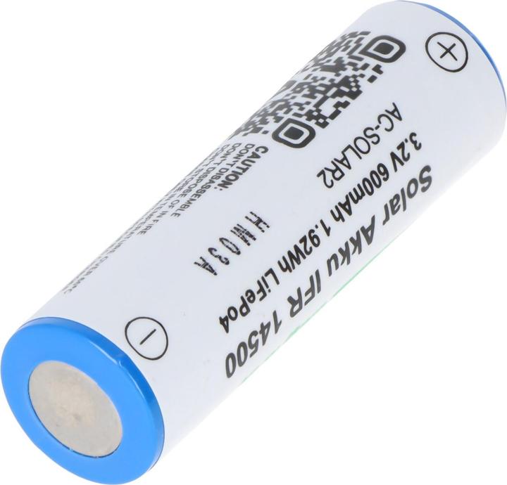 Immagine prodotto Solar Batteria IFR 14500 AA, batteria con testa non protetta (1 pz., AA, 600 mAh)