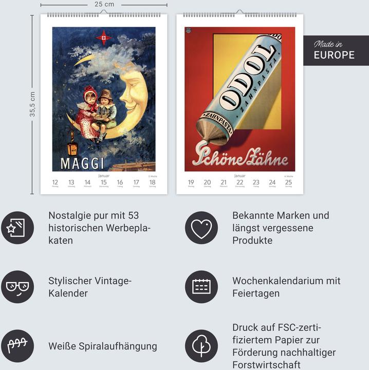 Produktbild Harenberg Alles Reklame! Wochen-Kulturkalender 2026 - 53 nostalgische Werbeplakate (Harter Einband, Deutsch)