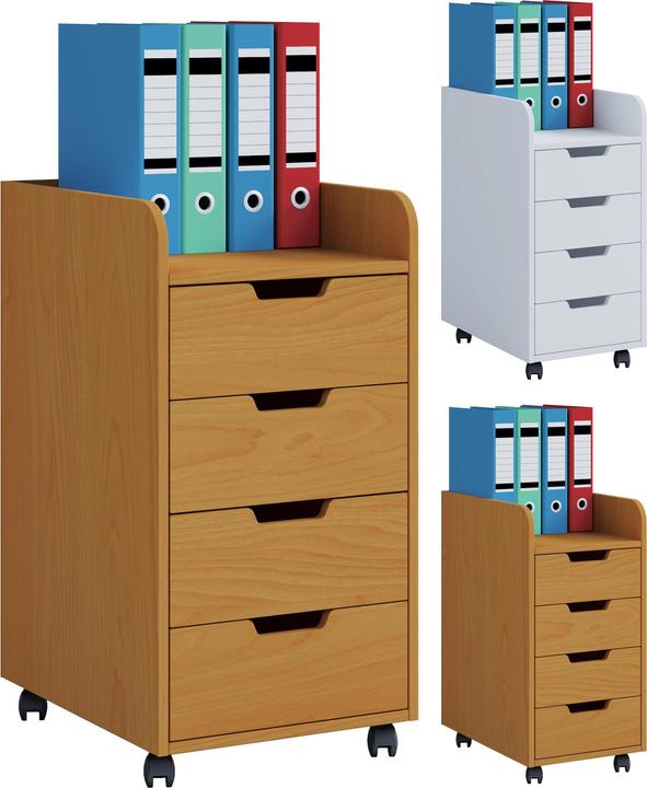 Produktbild VCM Holz Büroschrank Rollcontainer Konal Mini mit Schublade (33 x 40 cm)