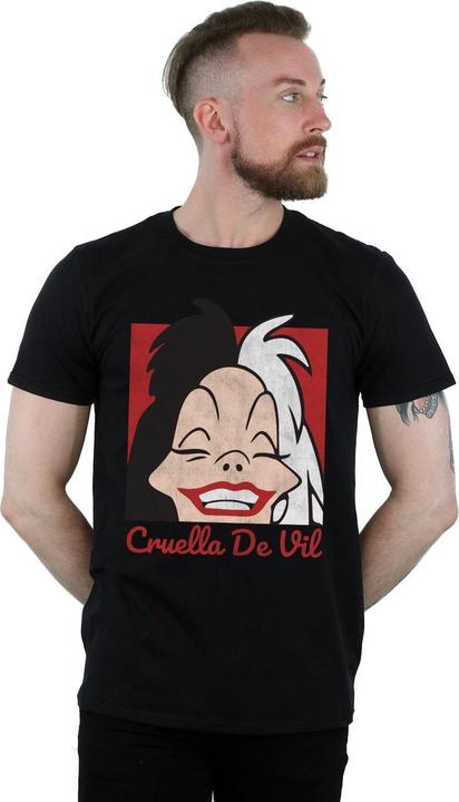 Actual product image Disney Mens Cruella De Vil Cropped Head T-Shirt (3XL)