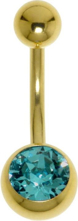 Bijouteria Bauchpiercing (Premium Kristall, Chirurgenstahl 316L, PVD Beschichtung (goldfarbig))
