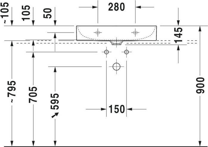 Actual product image Duravit Washbasin DuraSquare 60 x 47 cm white 2353600041 (470 mm, 600 mm)
