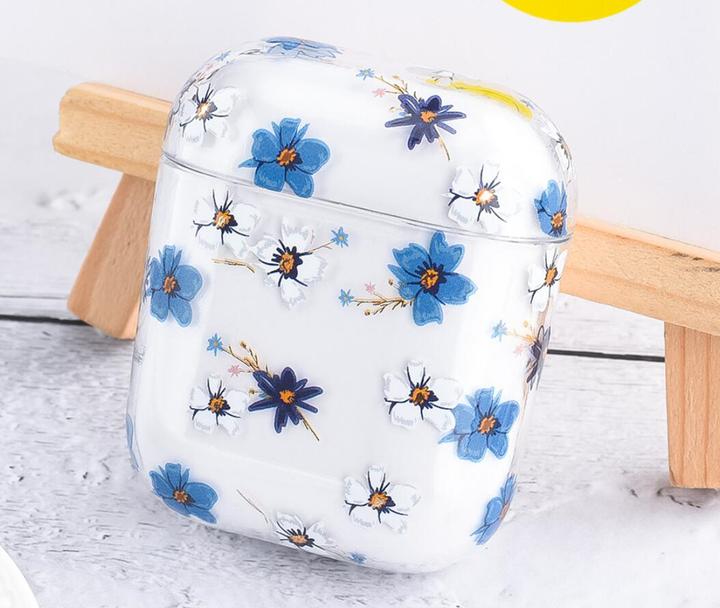 Image du produit PhoneLook Coque transparent fleurs bleues (Manchon pour casque d'écoute)