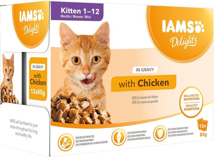 Immagine prodotto Iams Delizie gattino con pollo 12x85g (Junior, 12 pz., 1020 g)