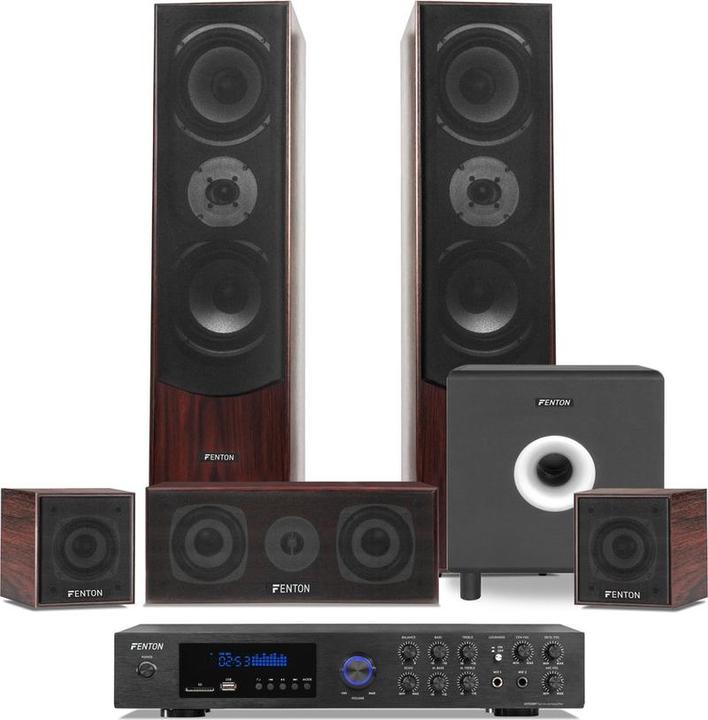 Produktbild Home cinema set - Fenton - Incl. 5 speakers & actieve subwoofer - Bluetooth en mp3 speler (Set)
