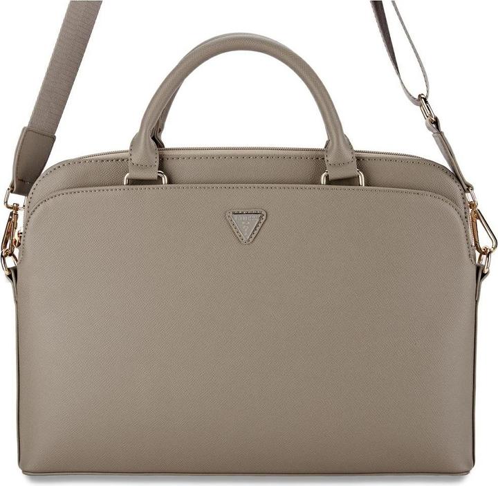 Guess PU Grained Triangle Logo Computer Bag 15/16 - brown (15")