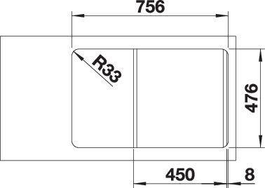 Produktbild Blanco Lantos 45 S-IF Compact (Aufsatzspülbecken, 48.80 cm, 76.80 cm)