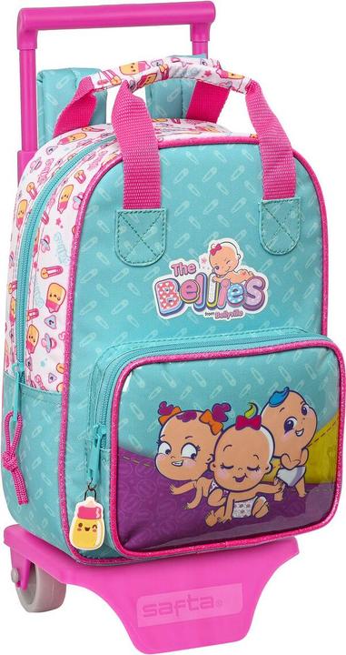 Produktbild The Bellies Schulrucksack mit Rädern 20 x 28 x 8 cm Lila türkis Weiss