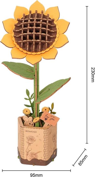 Actual product image Robotime Sunflower - Wooden construction kit flower