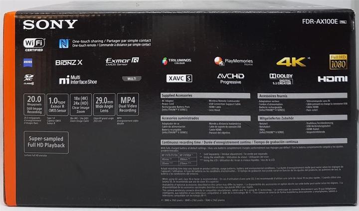 Produktbild Sony Fdr Ax100e (14.20 Mpx, 25p, 12 x)