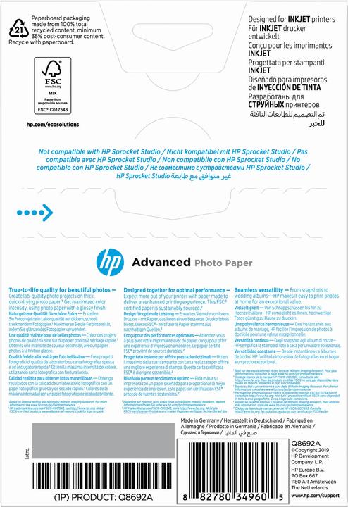 Produktbild HP Q8692a (250 g/m², 10 x 15 cm, 100 x)