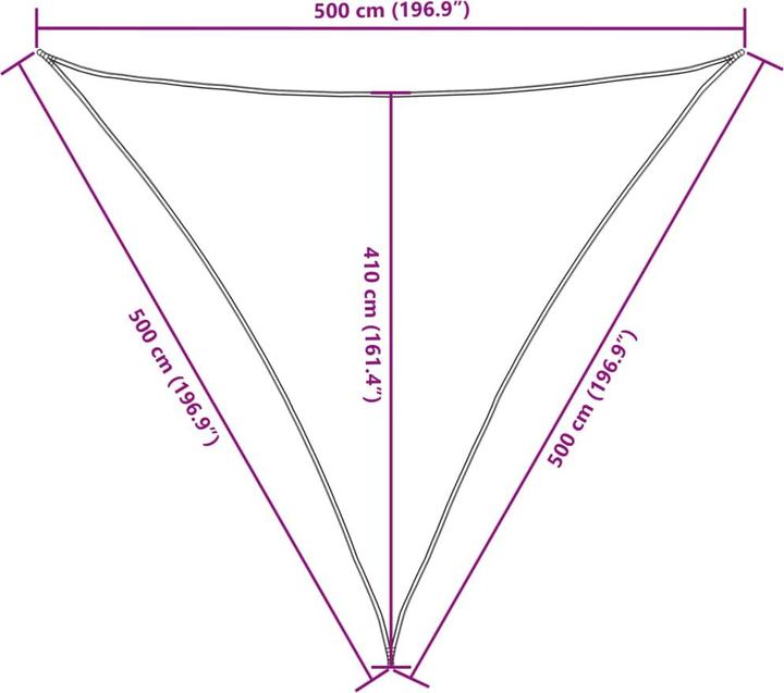 Produktbild VidaXL Sonnensegel (500 x 500 x 500 cm)