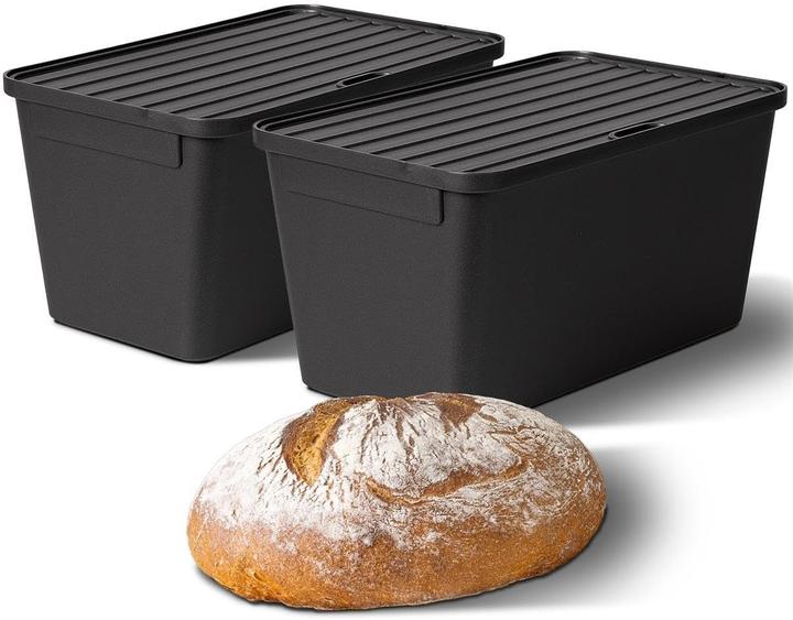 Immagine prodotto Novaliv 2x Brotkasten Plastik mit Deckel 32x20x16,5cm Dose für Brot Brotkasten Kunststoff Aufbewahru