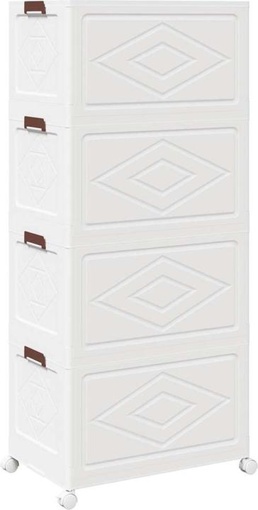 Actual product image VidaXL Storage box with wheels Stackable 4-tier 75L 65 x 40 x 145cm (75 l)