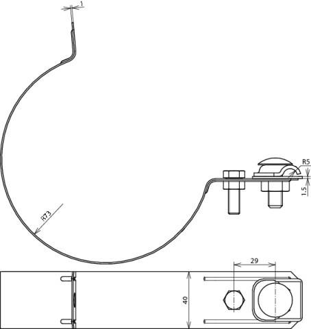Produktbild Dehn Regenrohrschelle D 100mm Cu-St/tZn Ausf. 420207