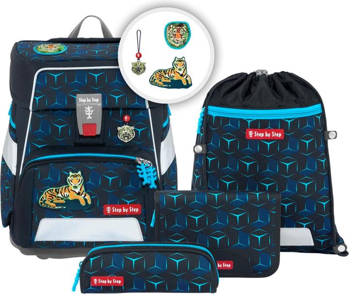 Step by Step Ranzen-Set SPACE SHINE "Tiger Night Kimba" 5-teilig (20 l)