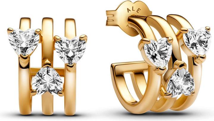 Produktbild Pandora Triple heart hoop Earrings Triple heart hoop Earrings (Metall, Vergoldet)