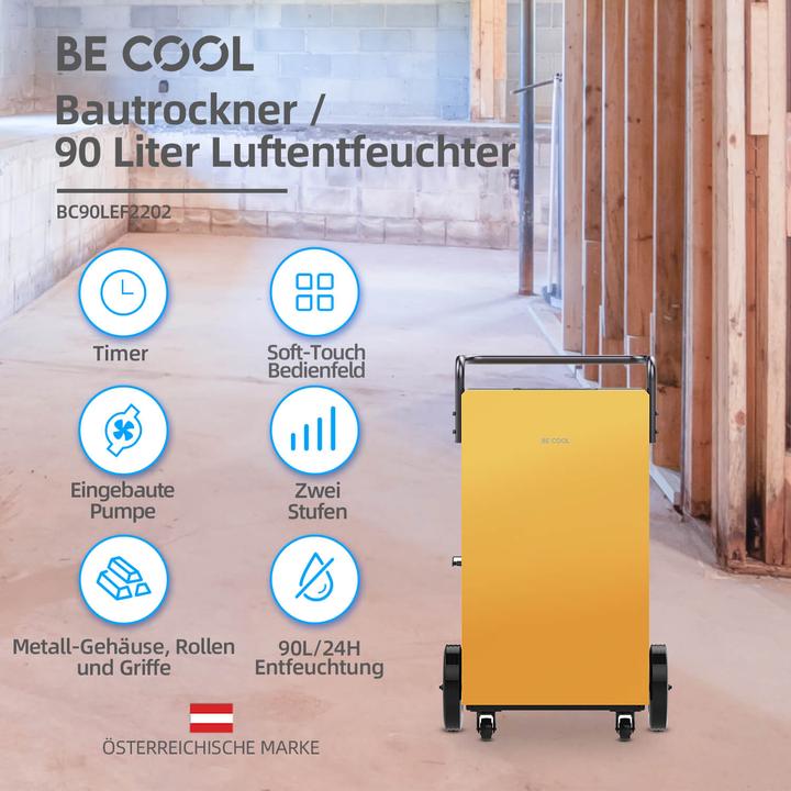 Immagine prodotto BeCool Essiccatore / deumidificatore da costruzione 90 litri (180 m², 2160.00 l/24h)