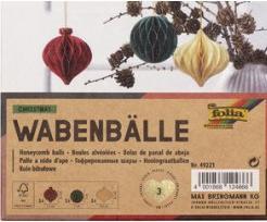 Actual product image Folia CHRISTMAS Honeycomb Balls, Set of 3 Balls