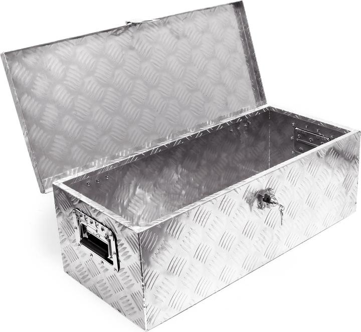 Produktbild Wiltec Werkzeugbox 76x32x24,5cm Silberfarben Transportbox Werkzeugkiste Alubox