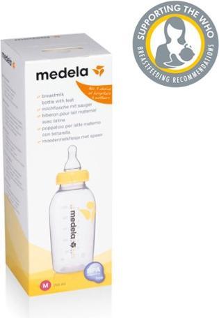 Actual product image Medela Milk bottle 250 ml with teat M (medium flow / 4 to 6 months) (250 ml)