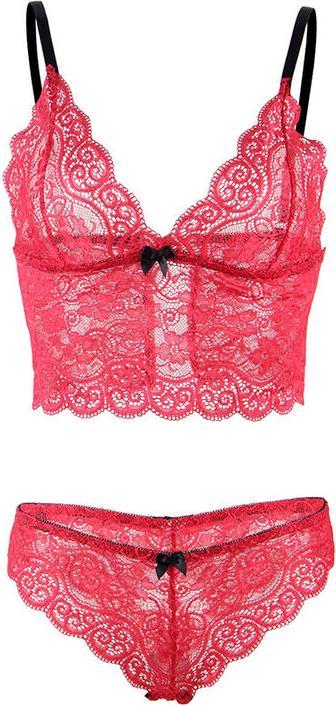 Immagine prodotto Subblime 953904 CAMICIA DA NOTTE IN SETA E PIZZO + MUTANDINE ROSSE L/XL (XL)