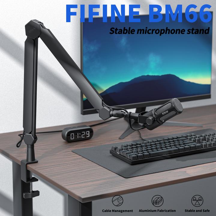 Actual product image Fifine BM66 Universal microphone arm stand with heavy bulk design
