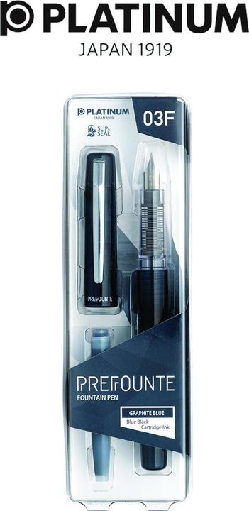 Produktbild Platinum Prefounte Graphite Blue, F, Kunststoffverpackung, Blister, dunkelblaue Farbe (Dunkelblau, 1 x)