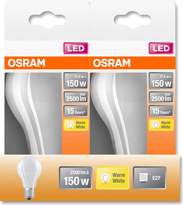 Actual product image Osram LED Retrofit Classic A (E27, 17 W, 2500 lm, 1 x, G)
