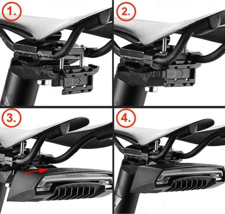 Actual product image Rockbros LKWD-R1 rear bicycle light with laser and remote control + micro USB cable - USB-A - black
