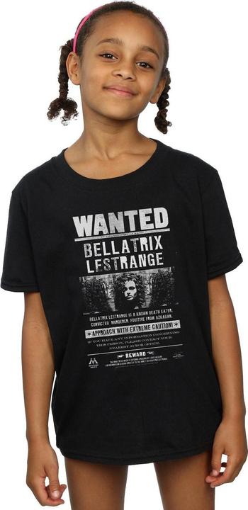 Produktbild Mädchen Bellatrix Lestrange Wanted Poster TShirt aus Baumwolle (152, 158)