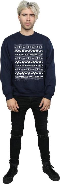 Actual product image Disney Mens Mickey And Minnie Christmas Fair Isle Sweatshirt (XL)