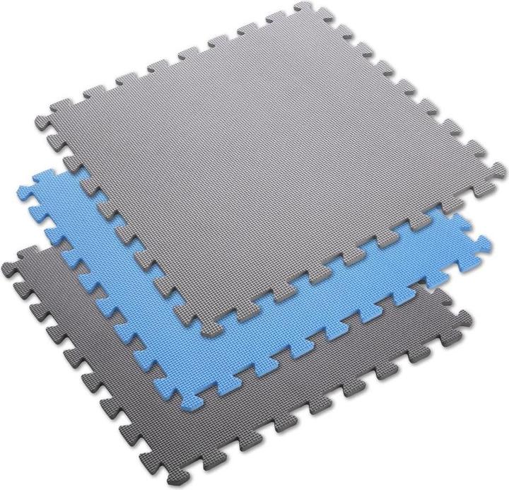 Immagine prodotto One Sudedamas kilimėlis treniruotėms HMS MP10,šviesiai pilkas-mėlynas-tamsiai pilkas, 60x60x1.0 cm, 9 d (1 cm)