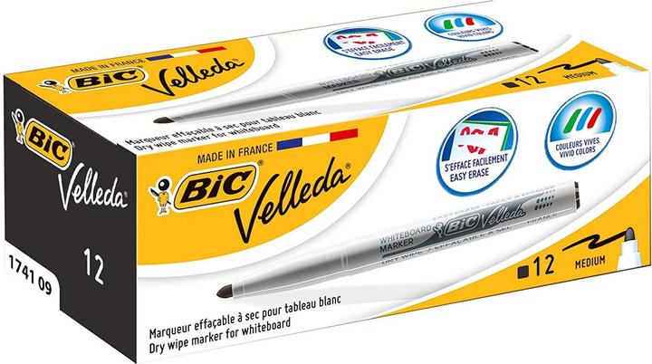 Produktbild Bic Marker sausoji VELLEDA POCKET, apvalus galas, juodas (434) (Schwarz, 1.40 mm, 12 x)