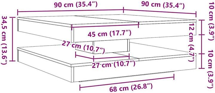 Actual product image VidaXL Swivelling coffee table (90 x 90 x 34.5 cm)