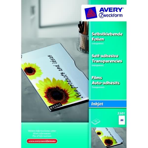 Produktbild Avery ZW. Ink-Jet Folien A4 2501Z 0,17mm,selbstklebend 50 Blatt